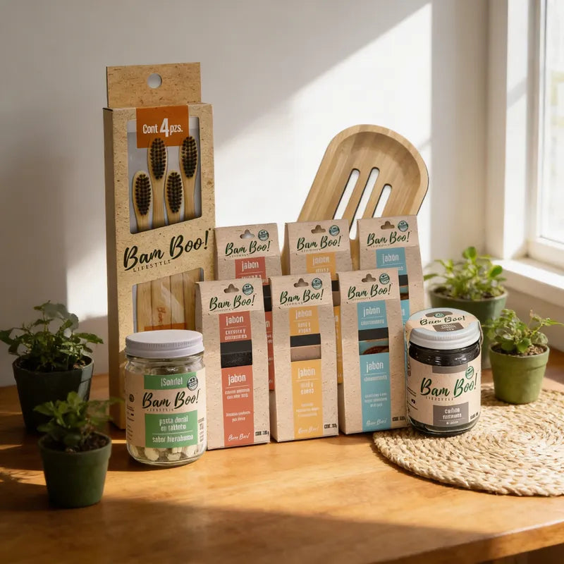 Set de Regalo Eco Belleza y Cuidado Personal Bam Boo! Lifestyle | Jabones, Pasta Dental, Cepillos de Bambú, Carbón Activado y Jabonera