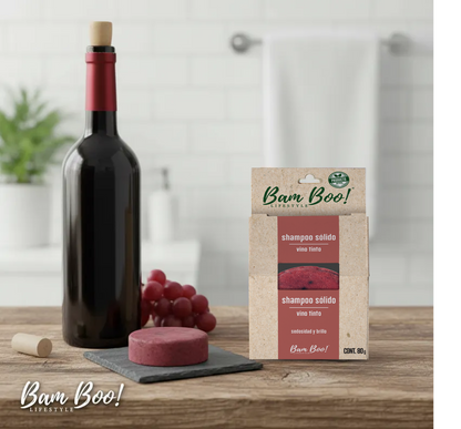 20 Pack Shampoo Sólido Artesanal Vino Tinto 80 g Mayoreo | Bam Boo! Lifestyle |