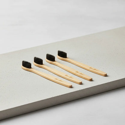 Biodegradable Activated Carbon Toothbrush 4 Pack Bam Boo! Lifestyle