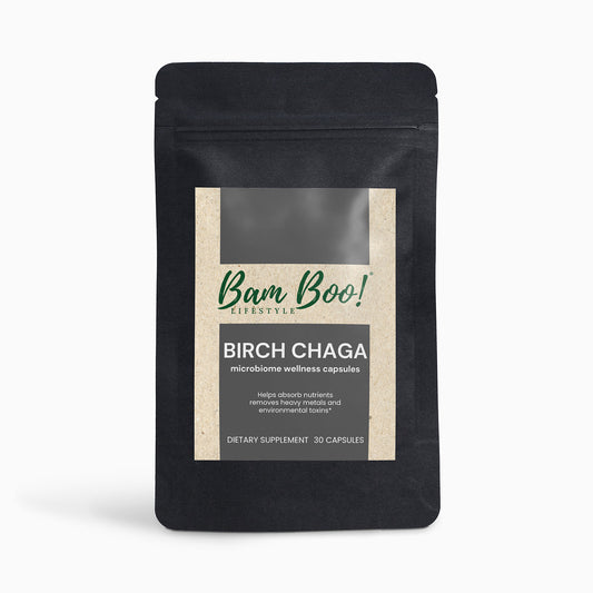Birch Chaga Microbiome Wellness 30 Capsules Bam Boo! Lifestyle Vitamins &amp; Supplements