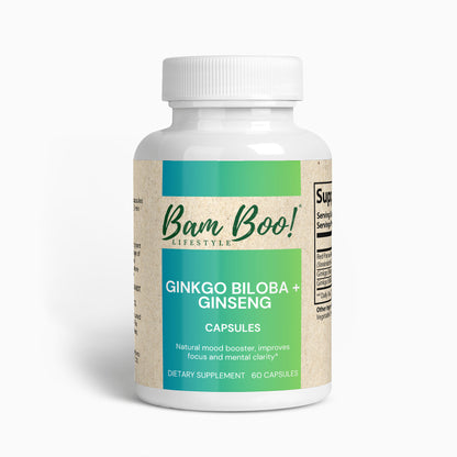 Ginkgo Biloba + Ginseng 60 Capsules Bam Boo! Lifestyle Vitamins &amp; Supplements