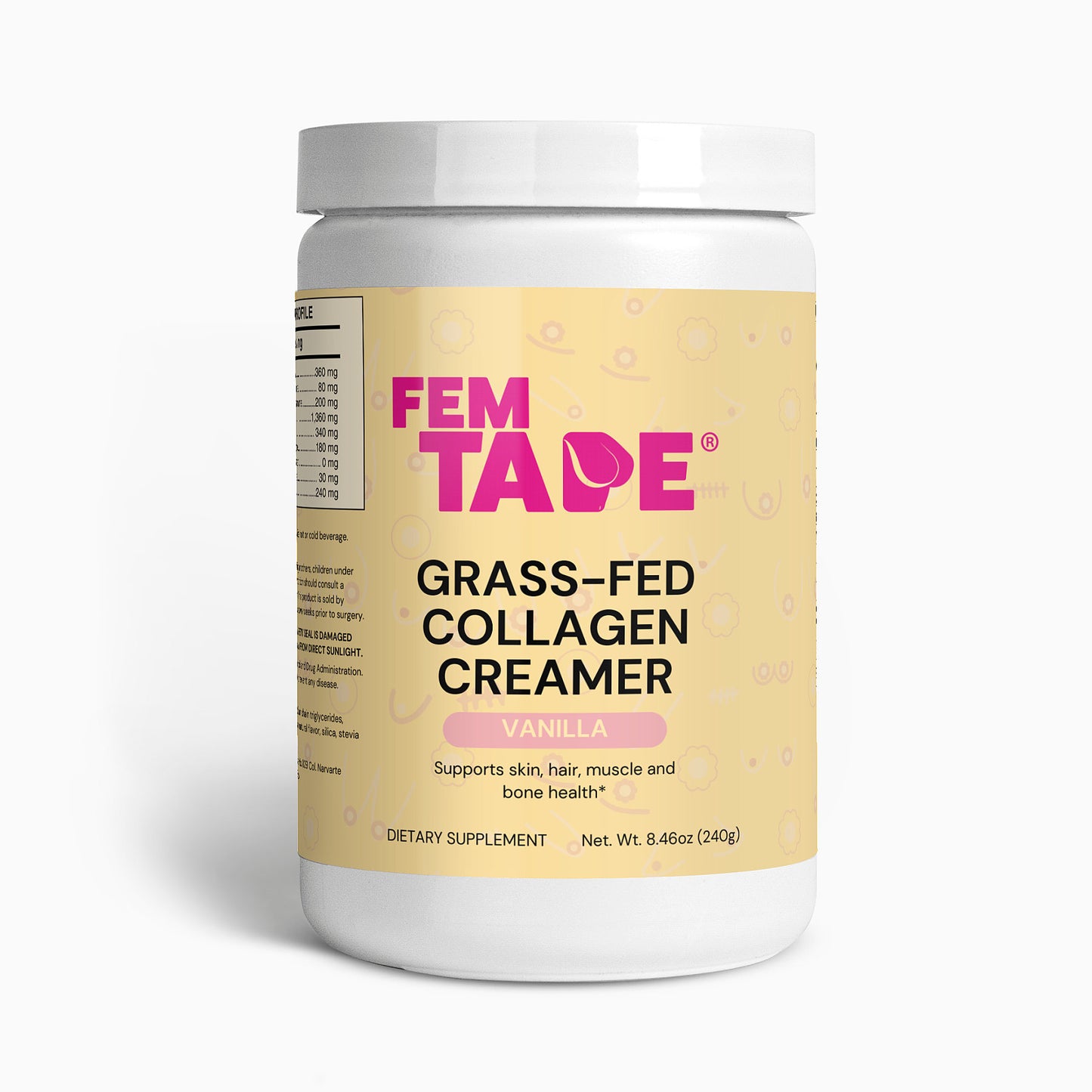 Grass-Fed Collagen Creamer (Vanilla) 0.53 lb Fem Tape Vitamins &amp; Supplements