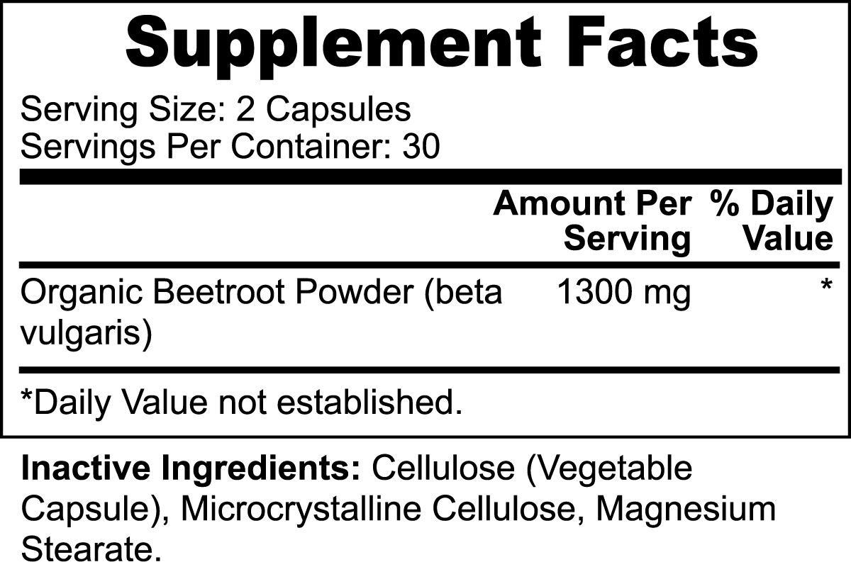Beetroot 60 Capsules Bam Boo! Lifestyle Vitamins & Supplements