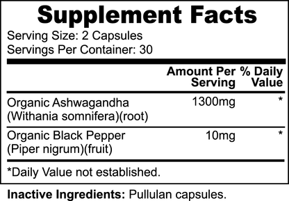 Ashwagandha 60 Capsules Bam Boo! Lifestyle Vitamins & Supplements