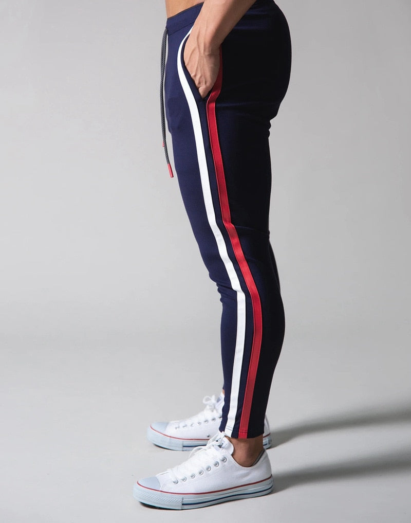 Mens stripe sales track pants