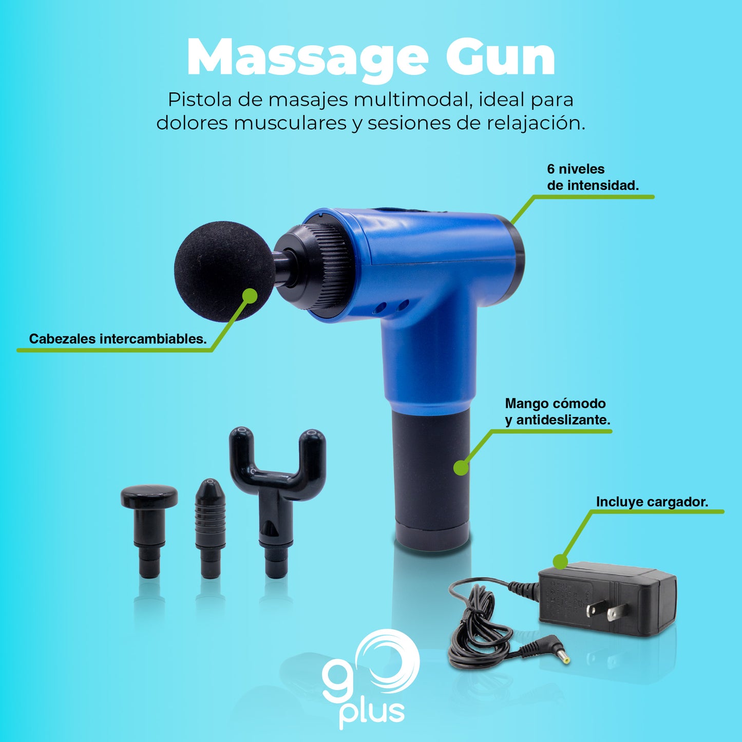 Massage Gun Pistola de Masaje Muscular de Percusión Go Plus